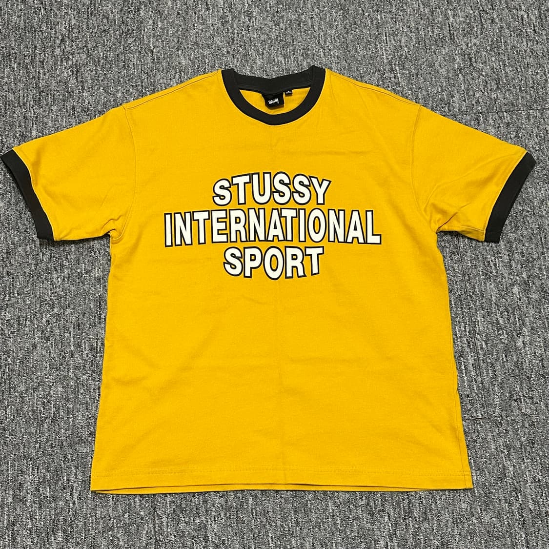 Stussy 스투시 헤비 저지 스포츠 반팔 티셔츠 골드 상품이미지2