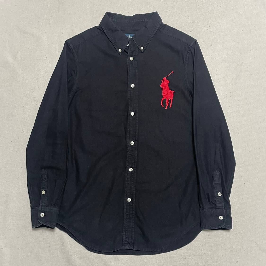 L 폴로랄프로렌 빅포니 블랙 코튼 셔츠 상품이미지2