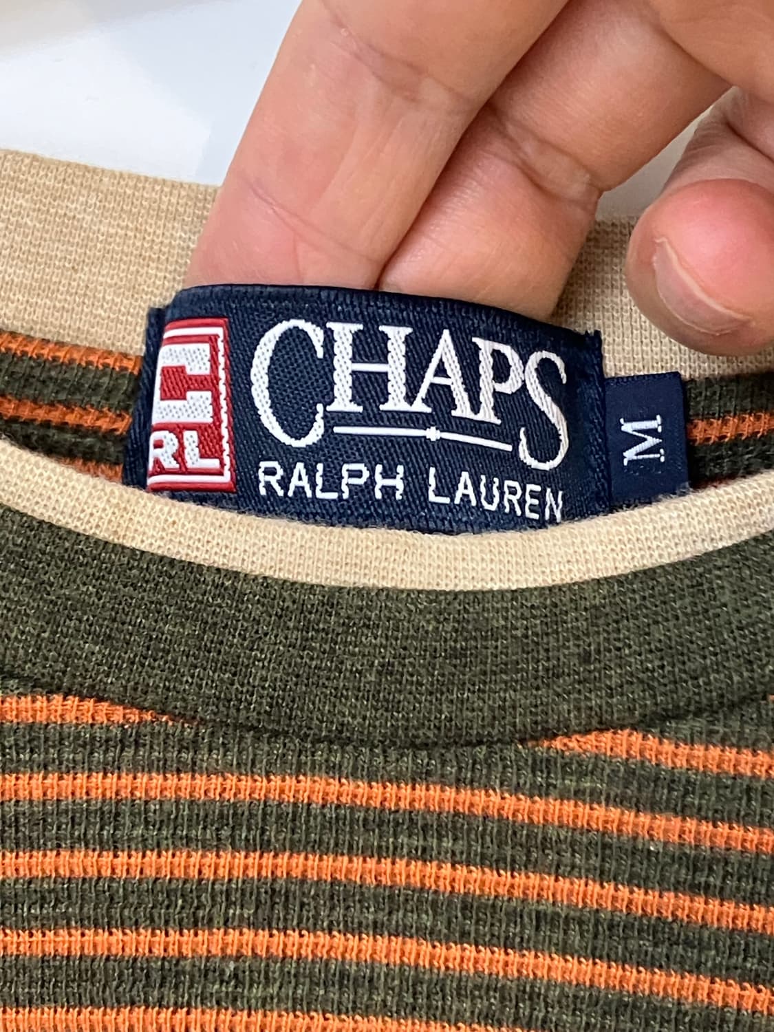 CHAPS Ralph Lauren 스트라이프 니트 포켓 반팔 상품이미지4