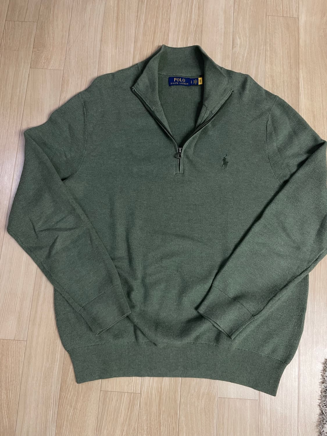 폴로 랄프로렌 피마코튼 반집업 니트 L 상품이미지1