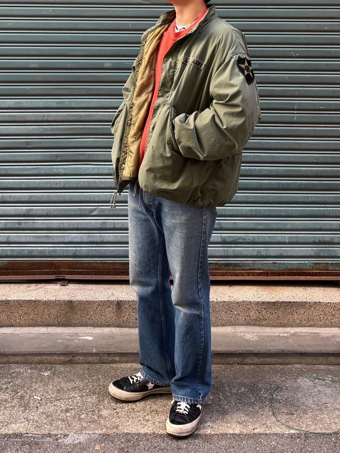 RH-03 90s 져지스 페이드, 데미지 커스텀 스웻셔츠(레드) 상품이미지9