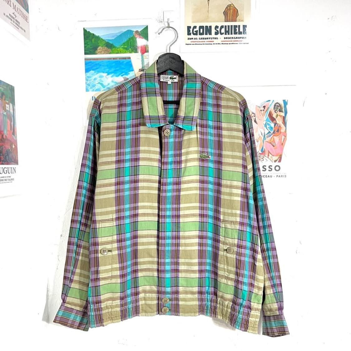 라코스테 체크 스윙자켓  상품이미지1