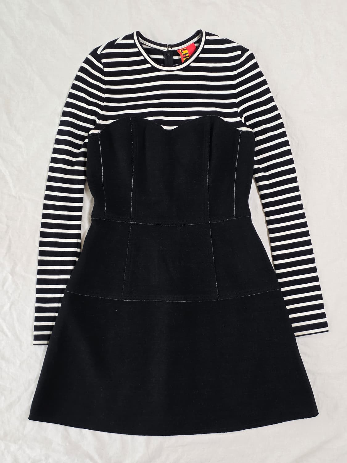 LUCKY CHOUETTE 럭키슈에뜨 스트라이프 레이어드 원피스 상품이미지3