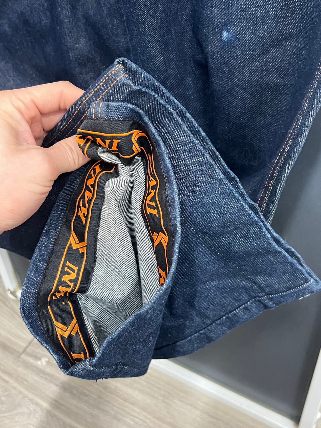 Karl Kani 칼카니 올드스쿨 빈티지 인디고 생지 데님 롤업 멜빵  상품이미지5