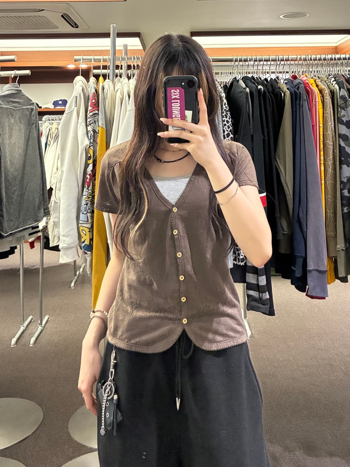 M)Pinion Femme 빈티지 여성 꽃 자수 반팔 가디건 상품이미지1