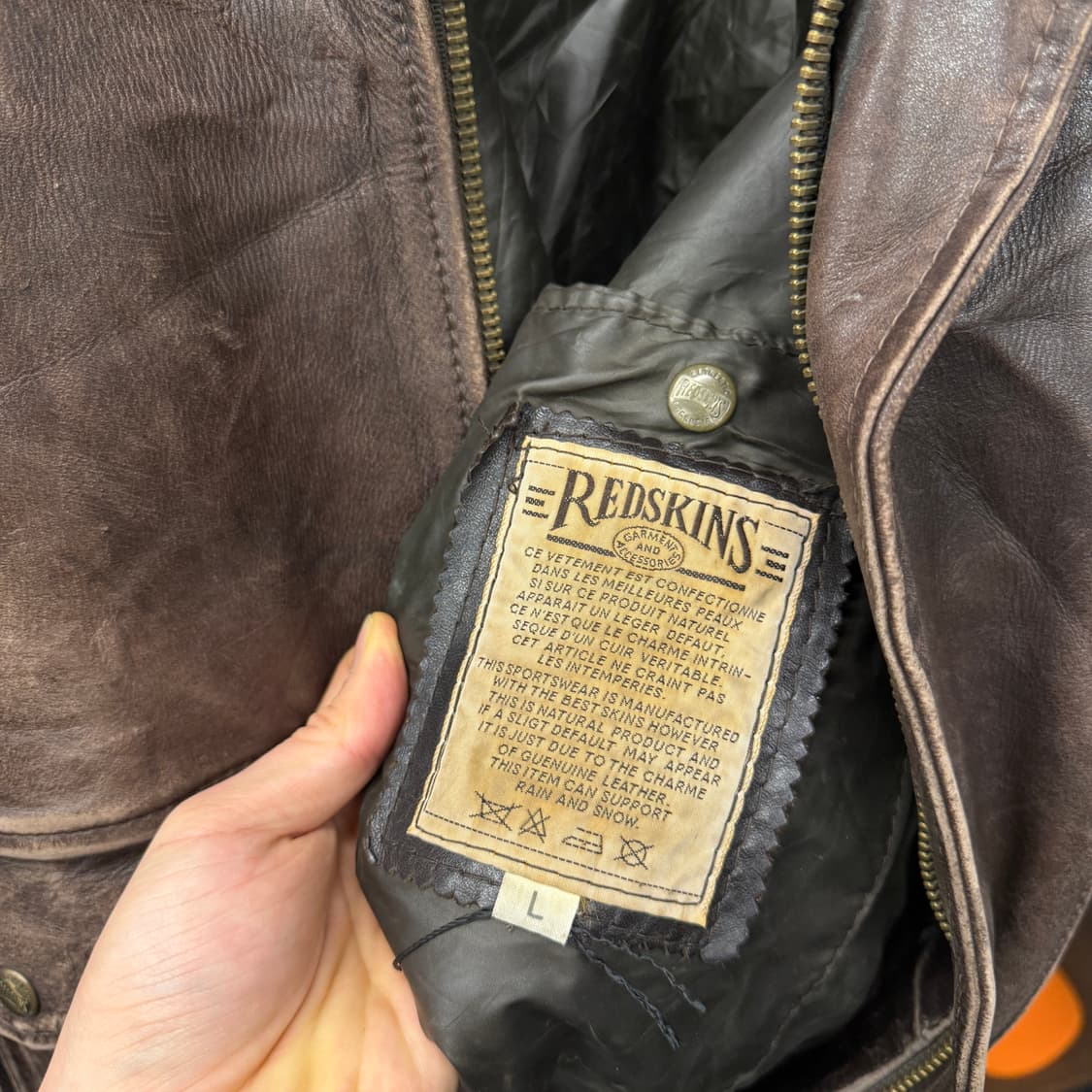 80~90s 레드스킨스 홀스하이드 B32 플라이트 봄버자켓 N858   상품이미지6