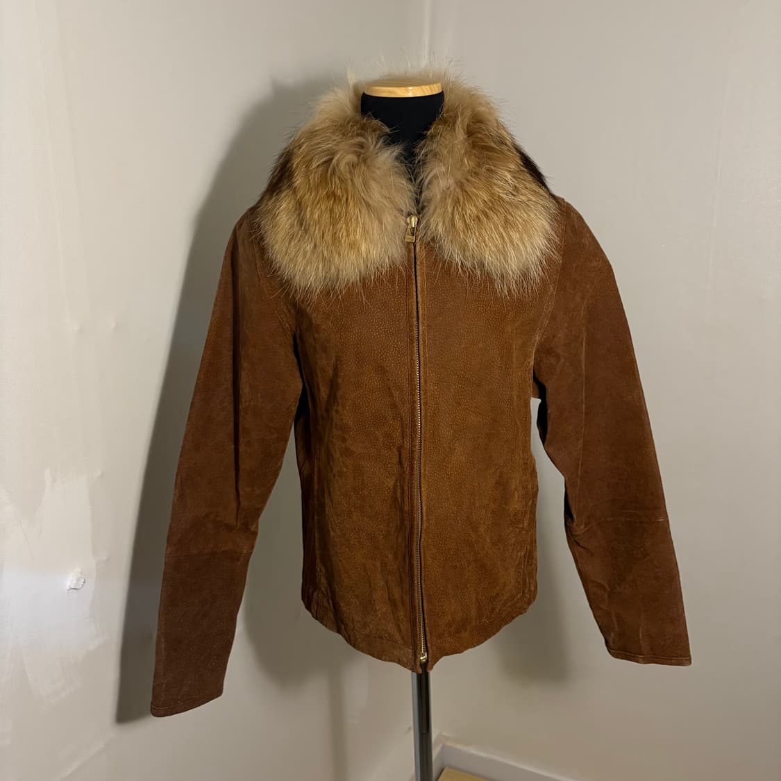 빈티지 너구리털 돈피 돼지가죽 스웨이드 모피 가죽 자켓 상품이미지5