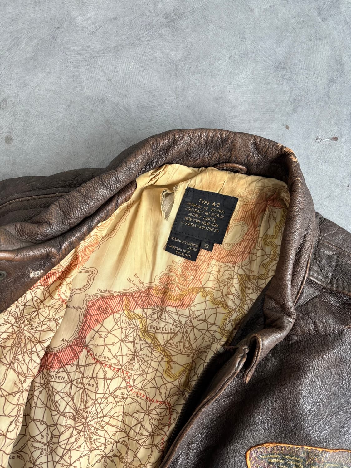 Avirex 아비렉스 80s A-2 브라운 레더 자켓 상품이미지9