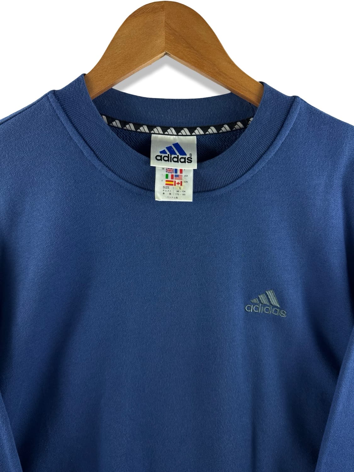 90s 아디다스 올드스쿨 네이비 크루넥 스웻셔츠2924 상품이미지3