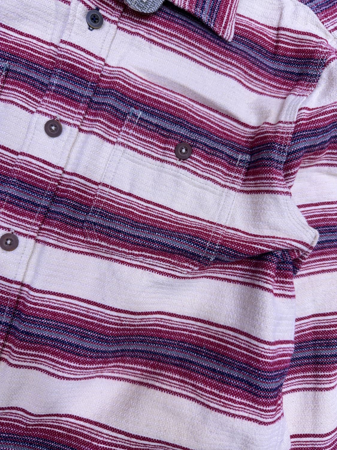 시리즈 에스닉 투포켓 스트라이프 베이지 레드 캐쥬얼 셔츠 100 상품이미지5
