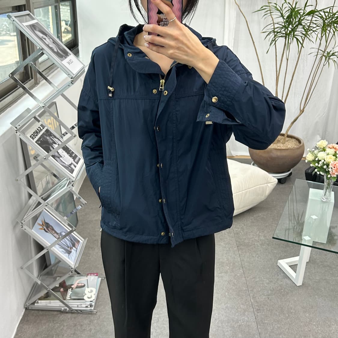 유니클로 GU 네이비 루즈핏 후드 파카 상품이미지2