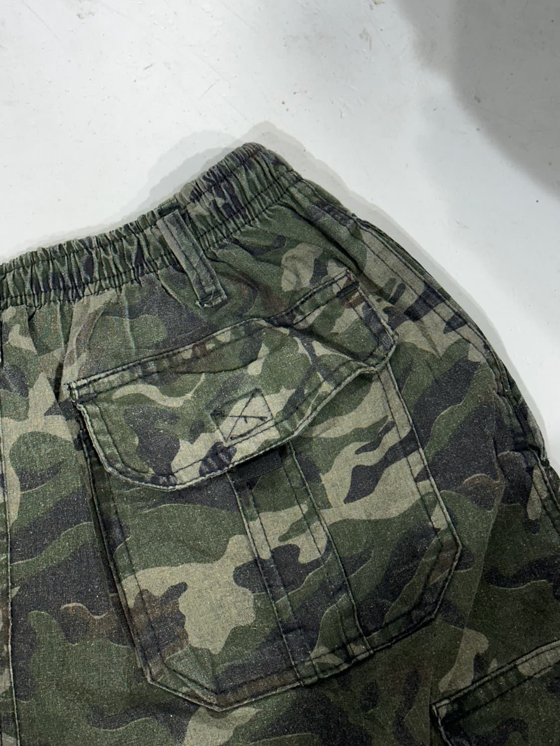 일본 빈티지 카키 카모 밀리터리 와이드 카고 팬츠 L 상품이미지6
