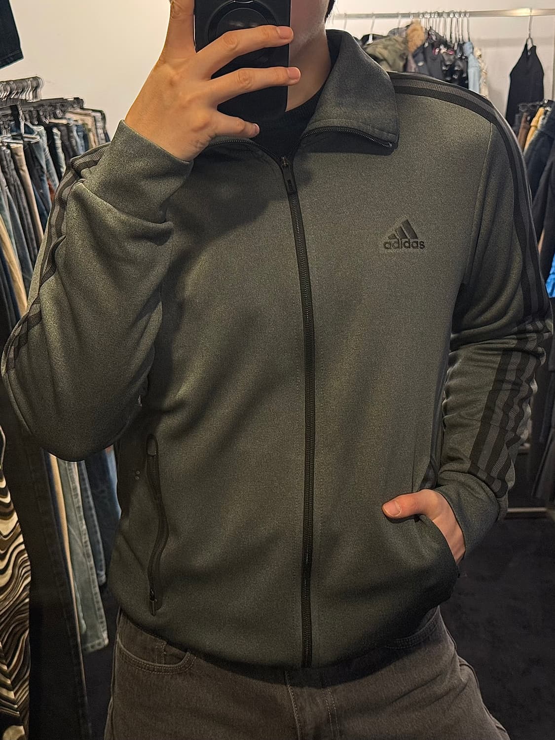 아디다스 정품 져지 저지 트랙탑 집업 차콜 블랙 110 2XL 빈티지 상품이미지1