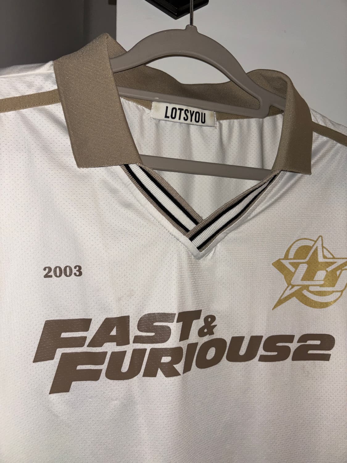 Lotsyou 풋볼 져지 티셔츠 화이트 상품이미지2