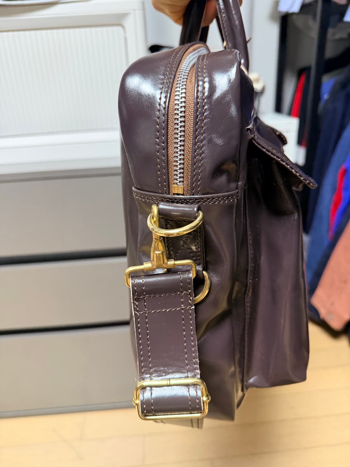 엠비스 A2 브리프케이스 브라운 16인치 상품이미지4