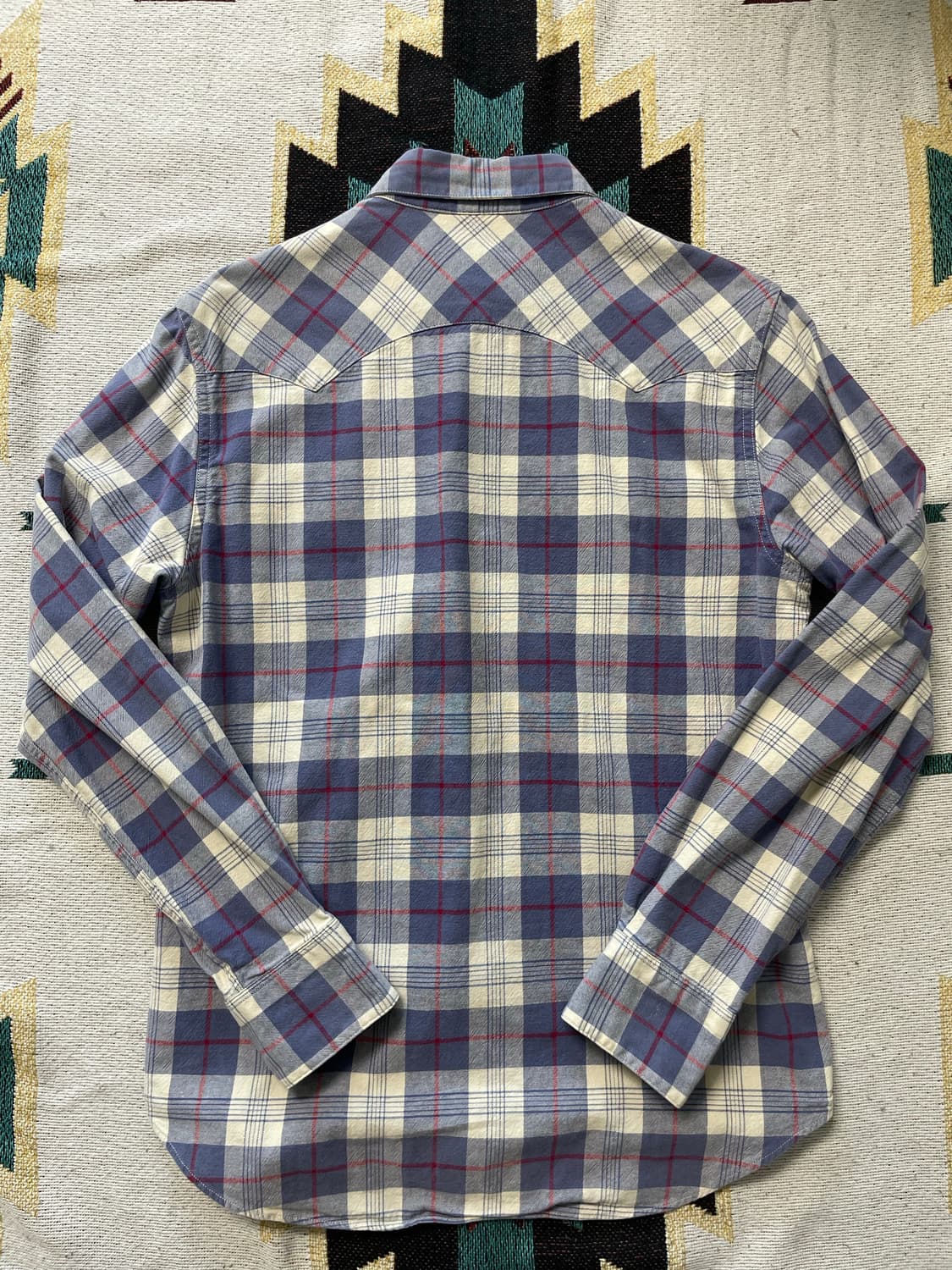 RRL 블루 체크 웨스턴 셔츠(M) 상품이미지9