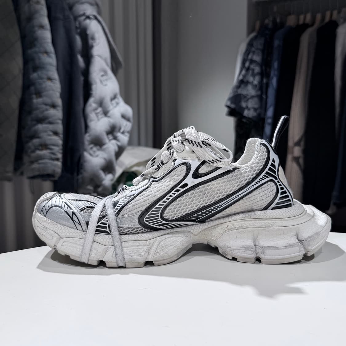 (A급/40) / 발렌시아가 3XL 스니커즈 화이트 블랙 상품이미지7