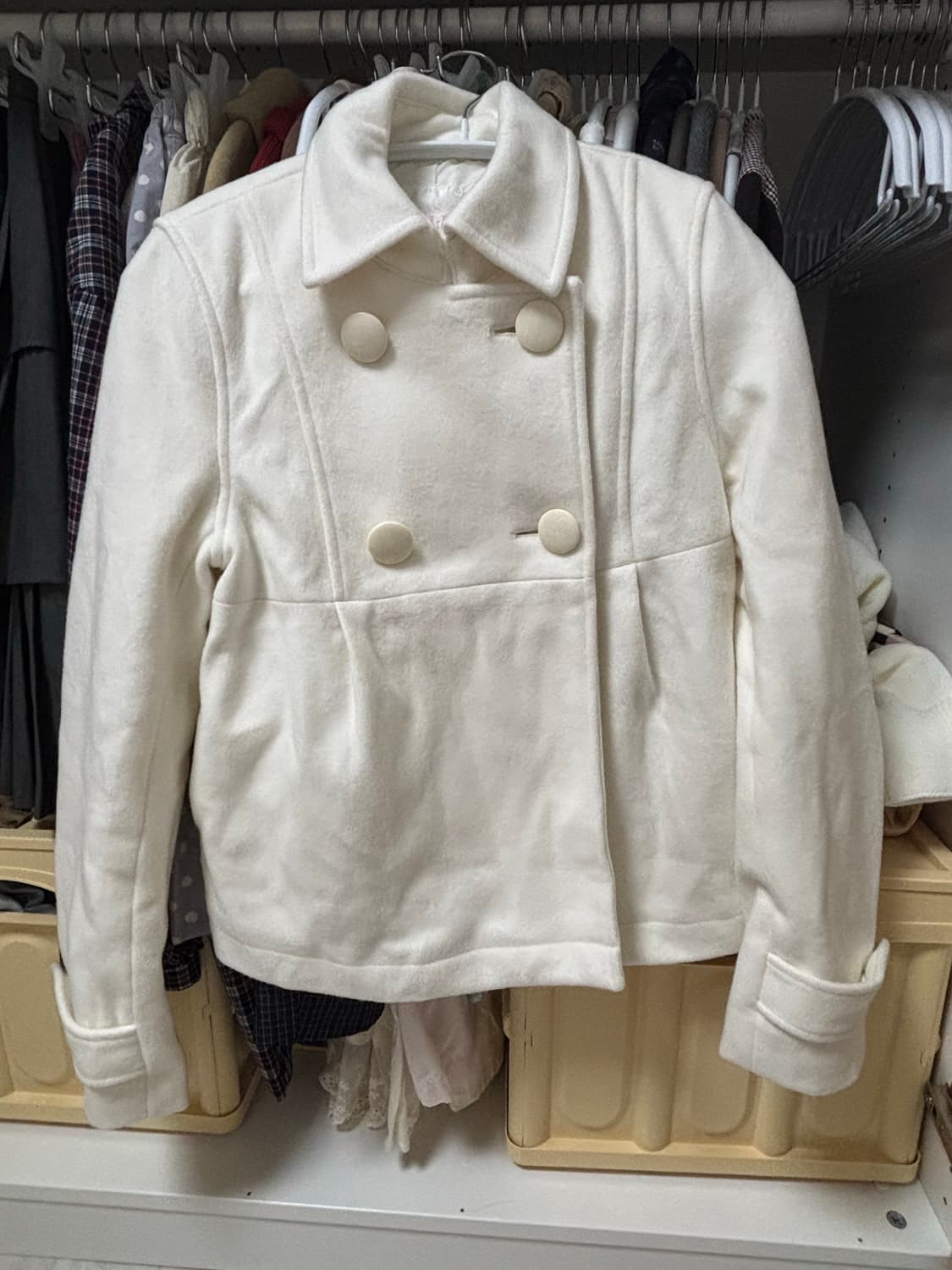 리즈리사 아이보리 숏더플코트 갸루 상품이미지1