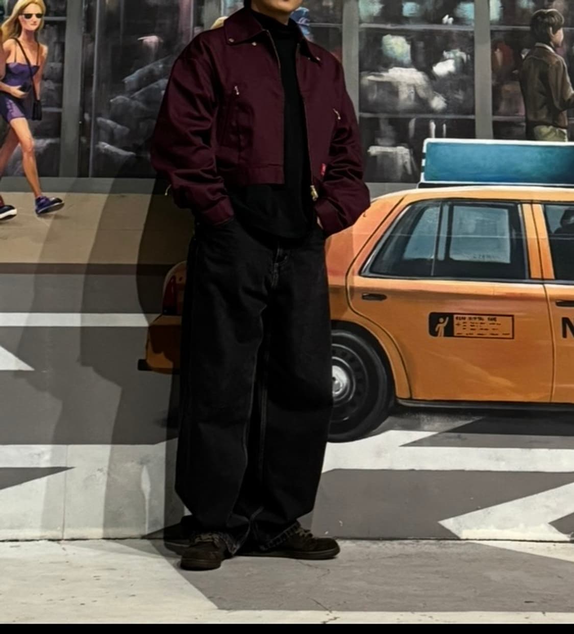 [L] 후미토간류 x 디키즈 버건디 아이젠하워 자켓 상품이미지6