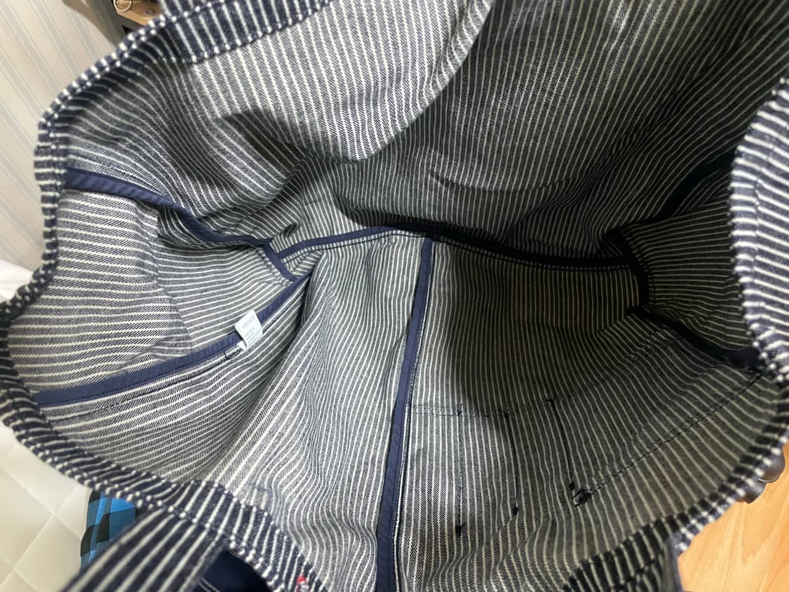 오가프 스트라이프 데님 에코백 블루 상품이미지3