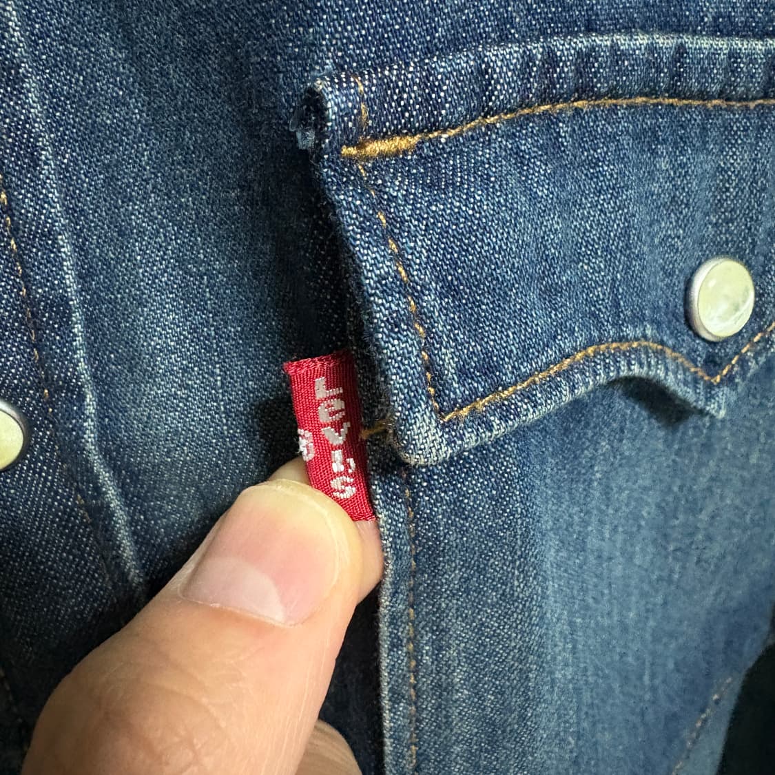 리바이스 웨스턴 데님 셔츠 / 중청, M 상품이미지5