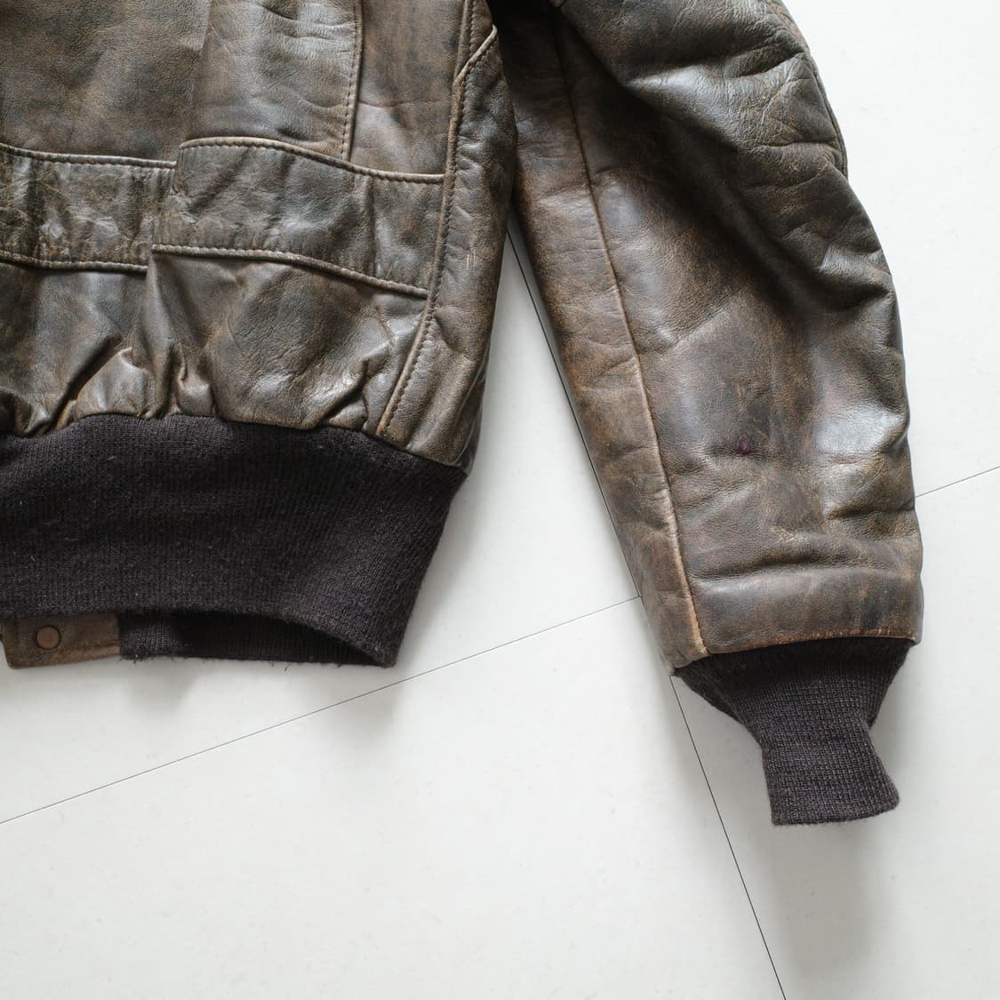 80s 쇼트 SCHOTT I.S.674 A2 플라이트 레더자켓 USA 상품이미지9