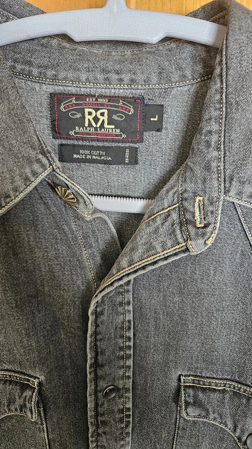 RRL 더블알엘 데님 웨스턴 셔츠 그레이 상품이미지3