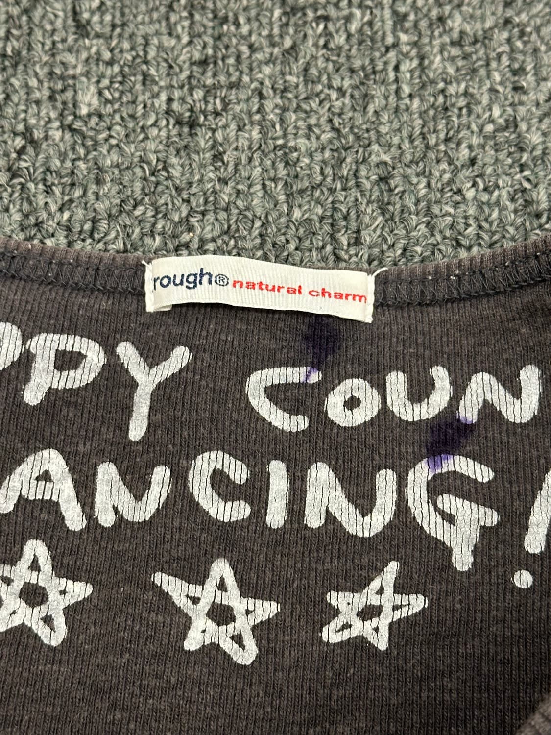 OS)rough vintage 여성 플라밍고 패치 반팔 상품이미지3