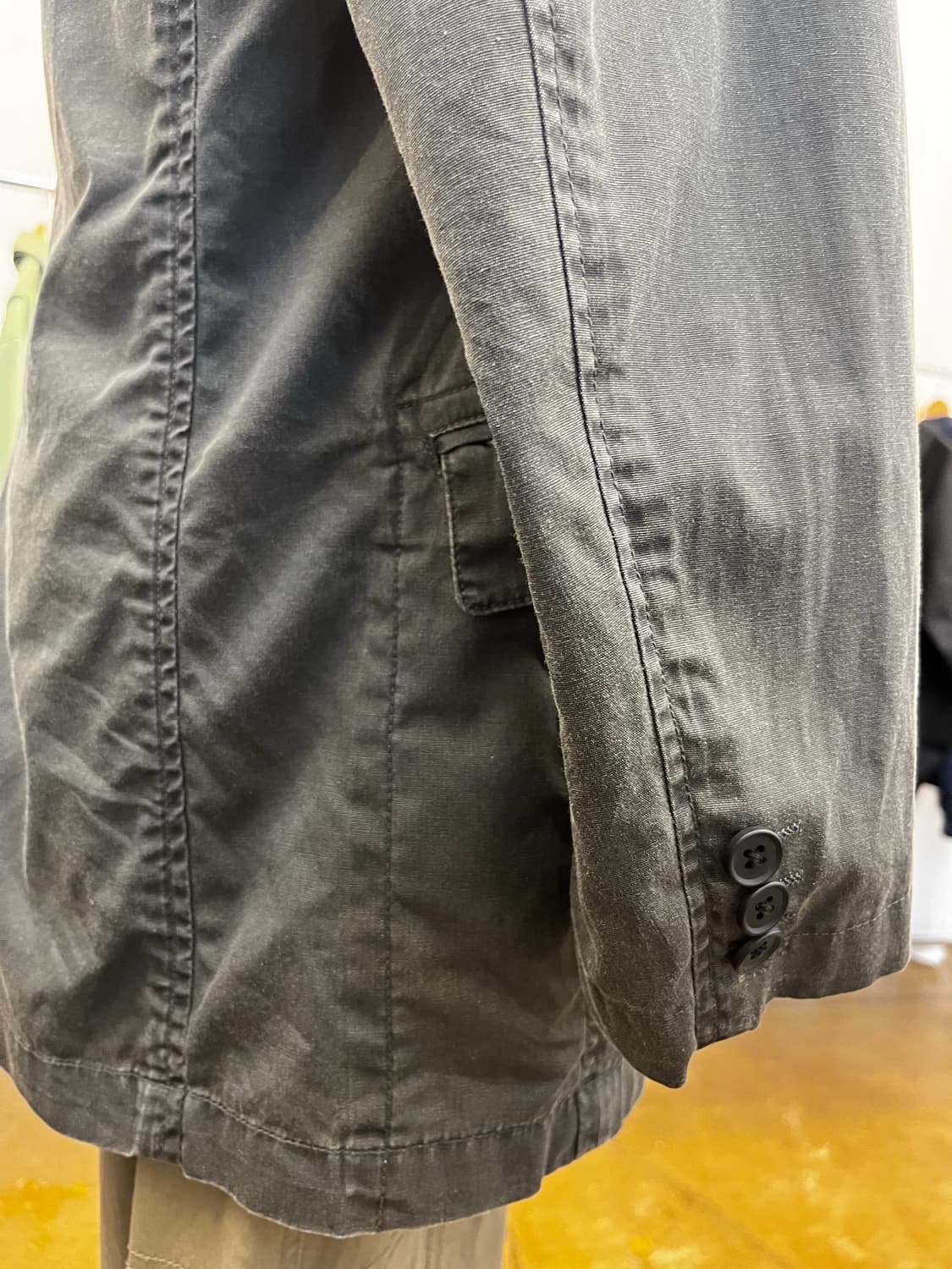 British Khaki 코튼 블레이저 그레이 상품이미지7
