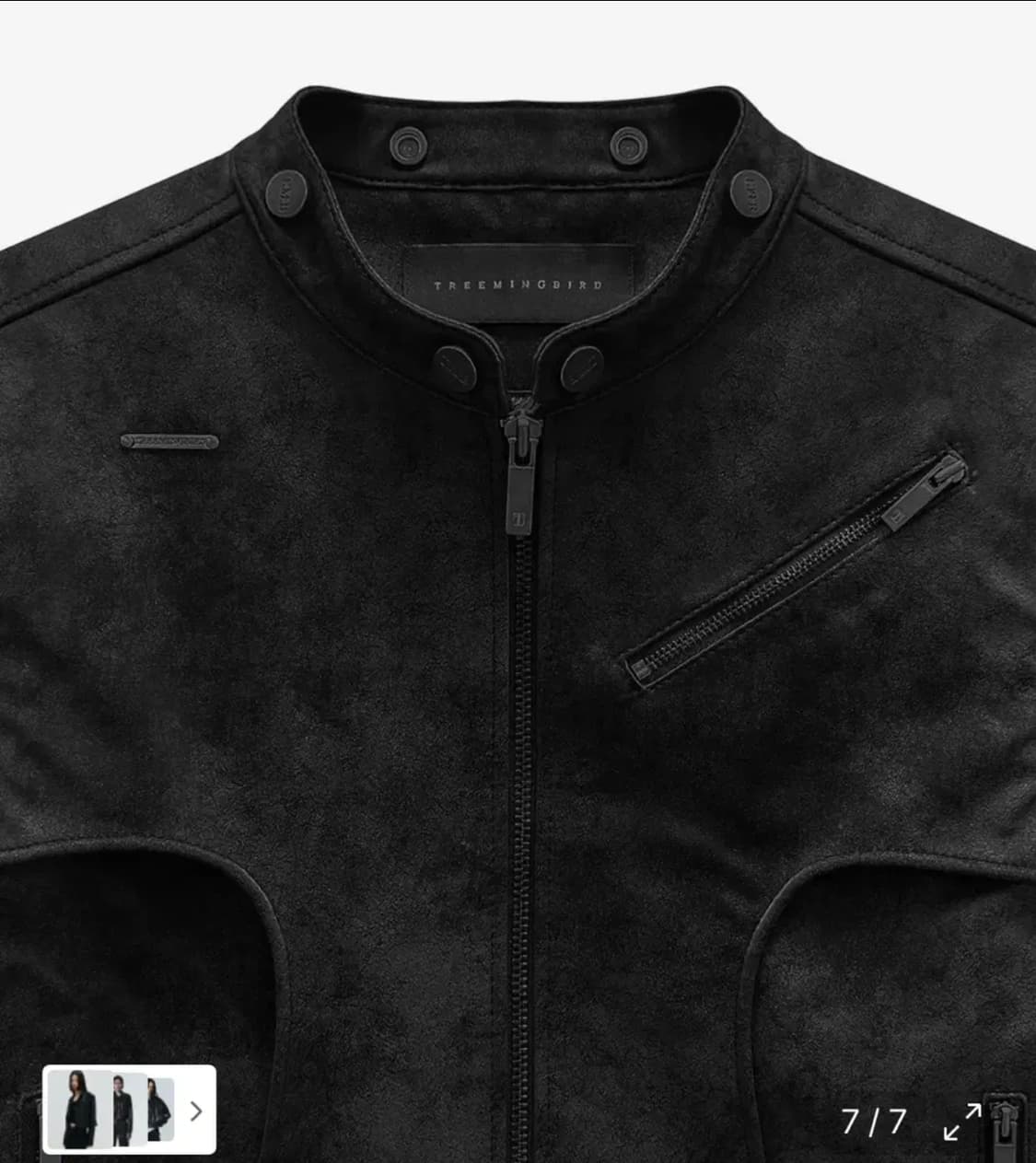 트리밍버드 투웨이 크랙 레더 자켓 2-way knit 상품이미지2