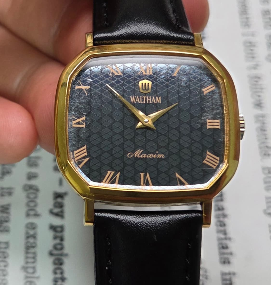 레어] 빈티지 월쌈 옥토 칼침핸즈 블랙미러 로만입체판 수동 메커니컬 상품이미지1