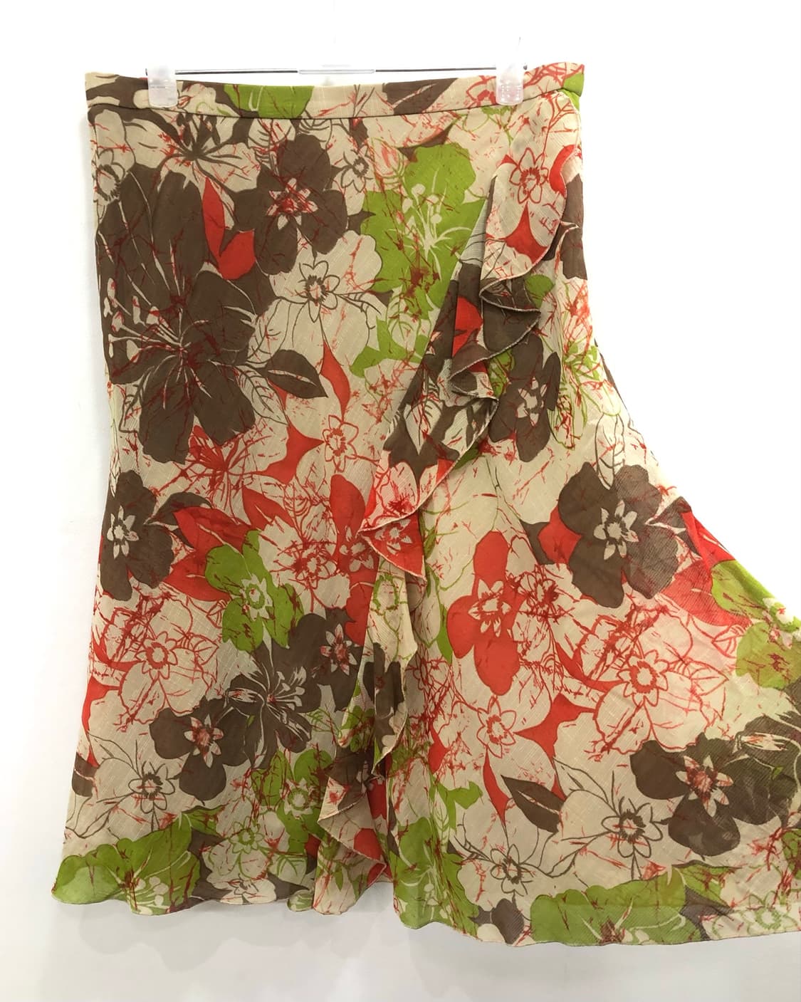 floral print asymmetrical ruffle midi sk 상품이미지3