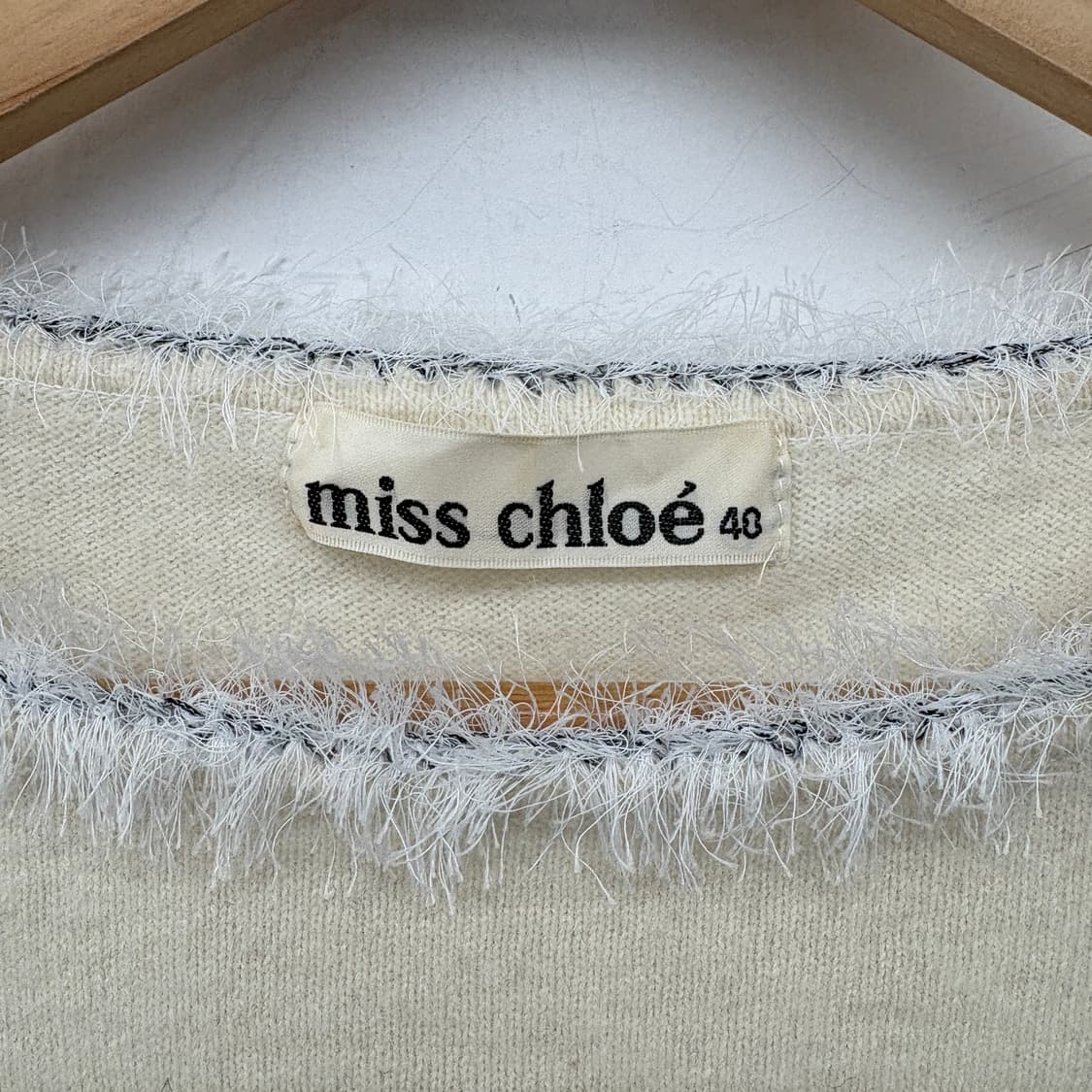 Miss Chloe 털 트리밍 니트 탑 여성 XS 상품이미지3