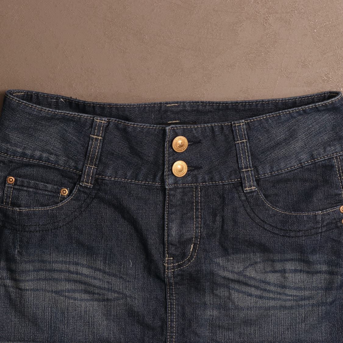 일본빈티지 글리터 코팅 데님 레이스 미니스커트 A479 상품이미지2