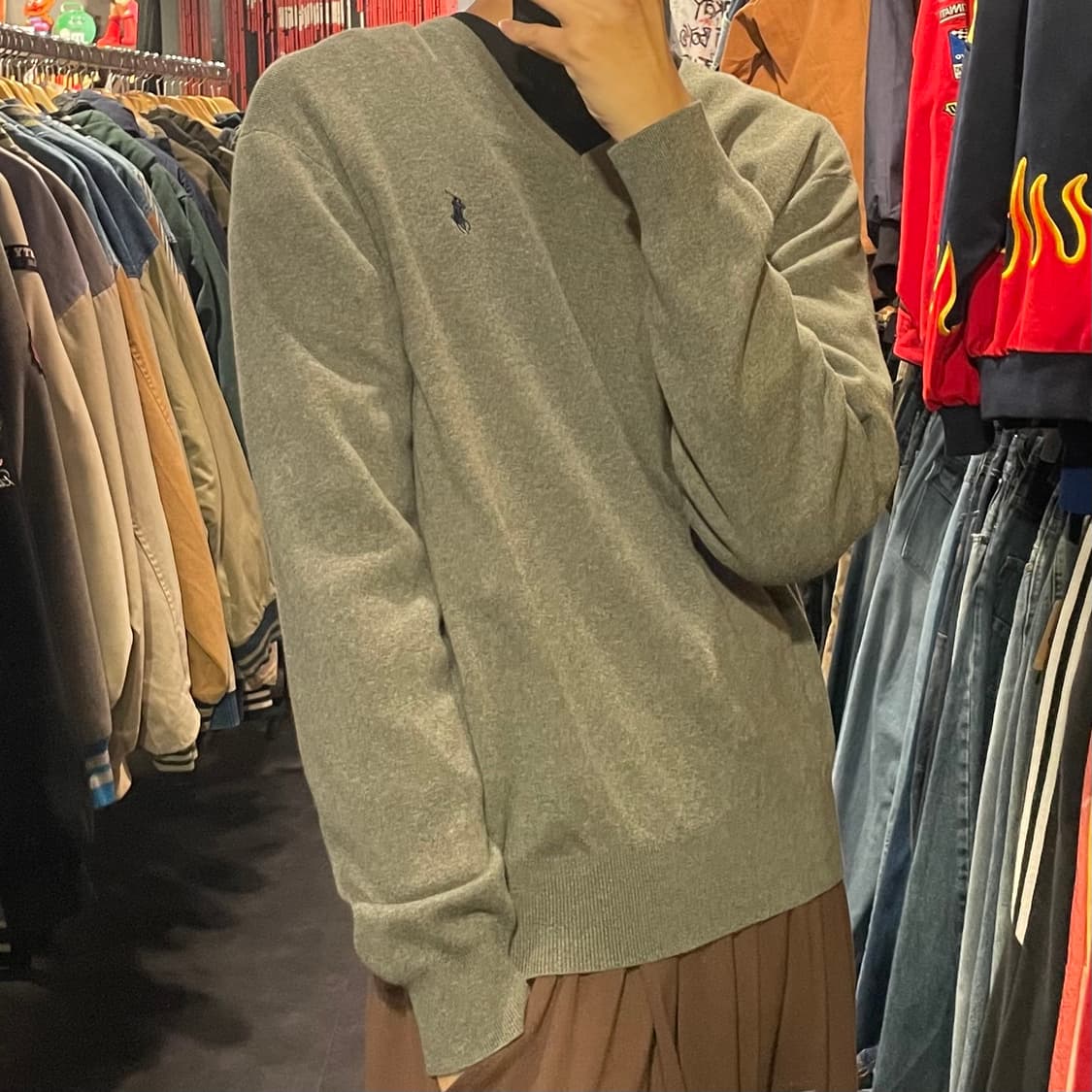 [IM] Polo 폴로랄프로렌 브이넥 그레이  긴팔니트 상품이미지4