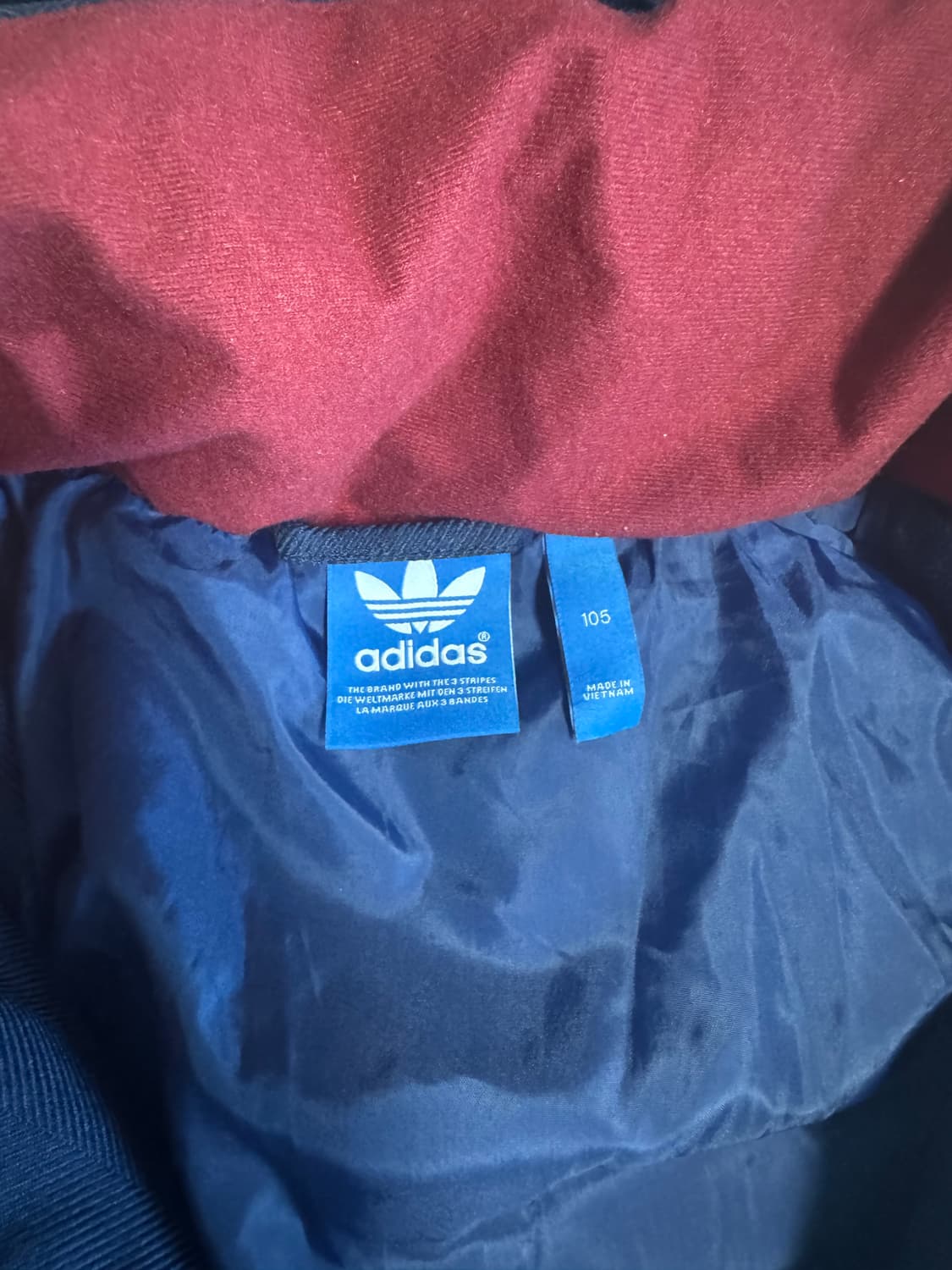 (105)아디다스 네이비 헤링본 후드 패딩 상품이미지3