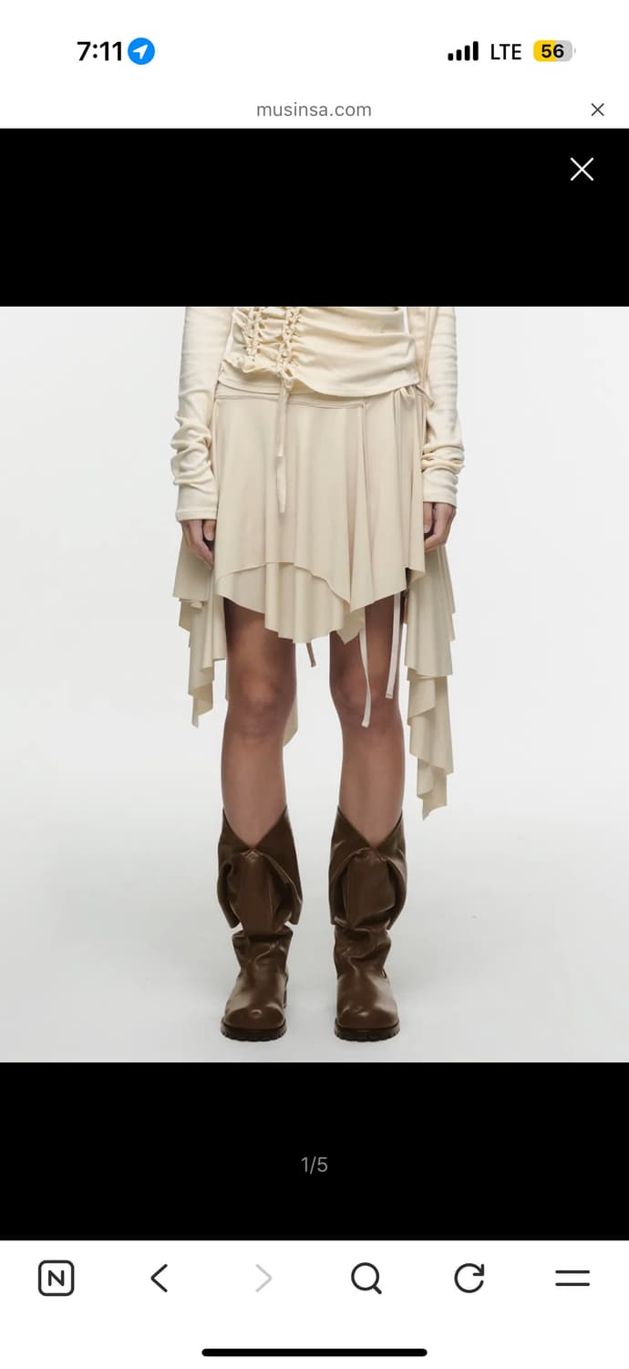 nache 나체 FLOW LAYERED SKIRT 플레어 더스티 옐로우 상품이미지1