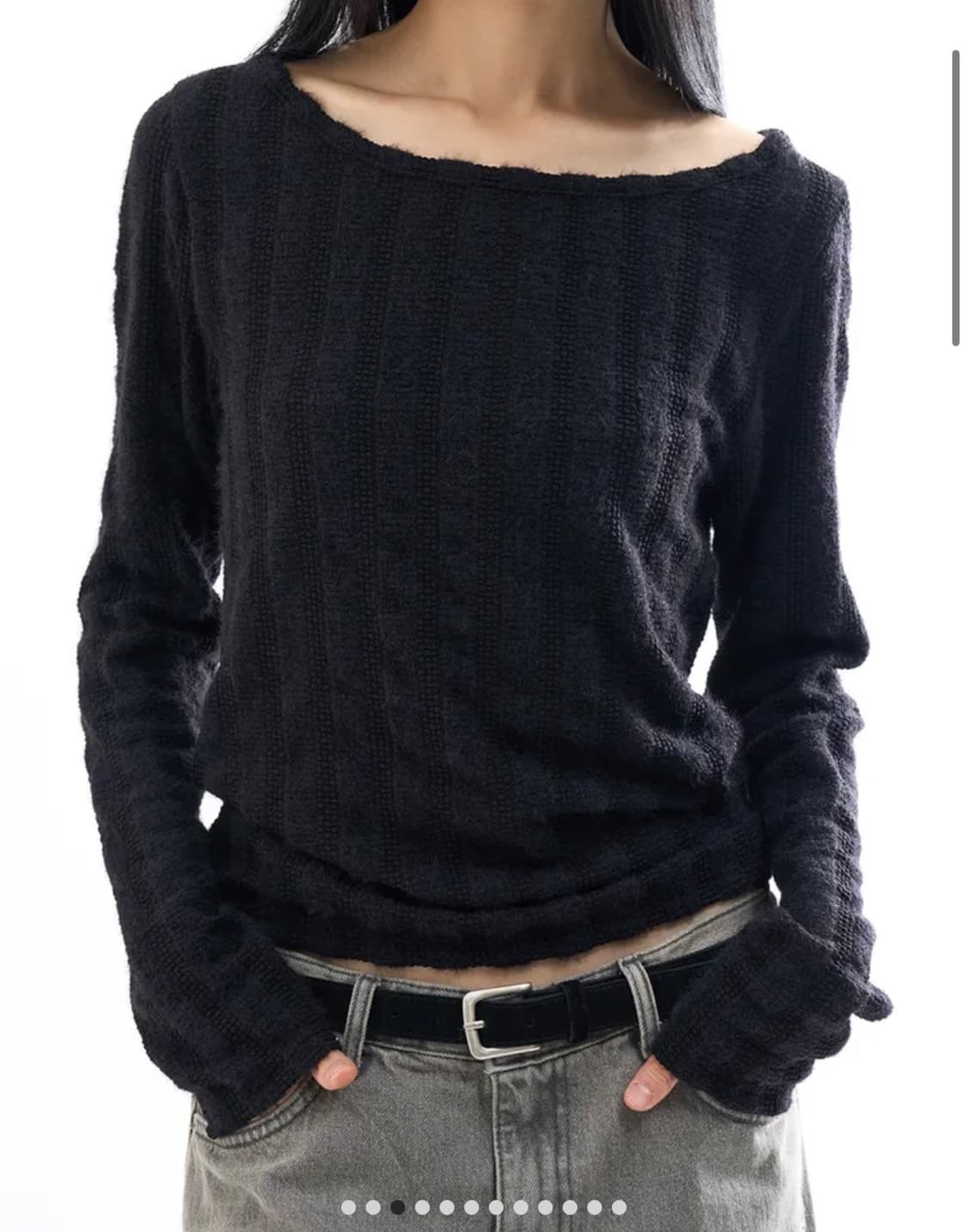 라우코하우스 버티컬 립드 헤어리 니트 탑 상품이미지2