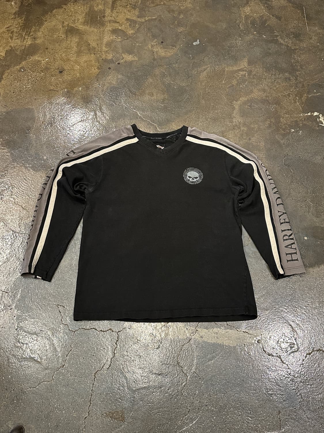 00s 할리데이비슨 Willie G Skull 데미지드 스웻셔츠 L 상품이미지1