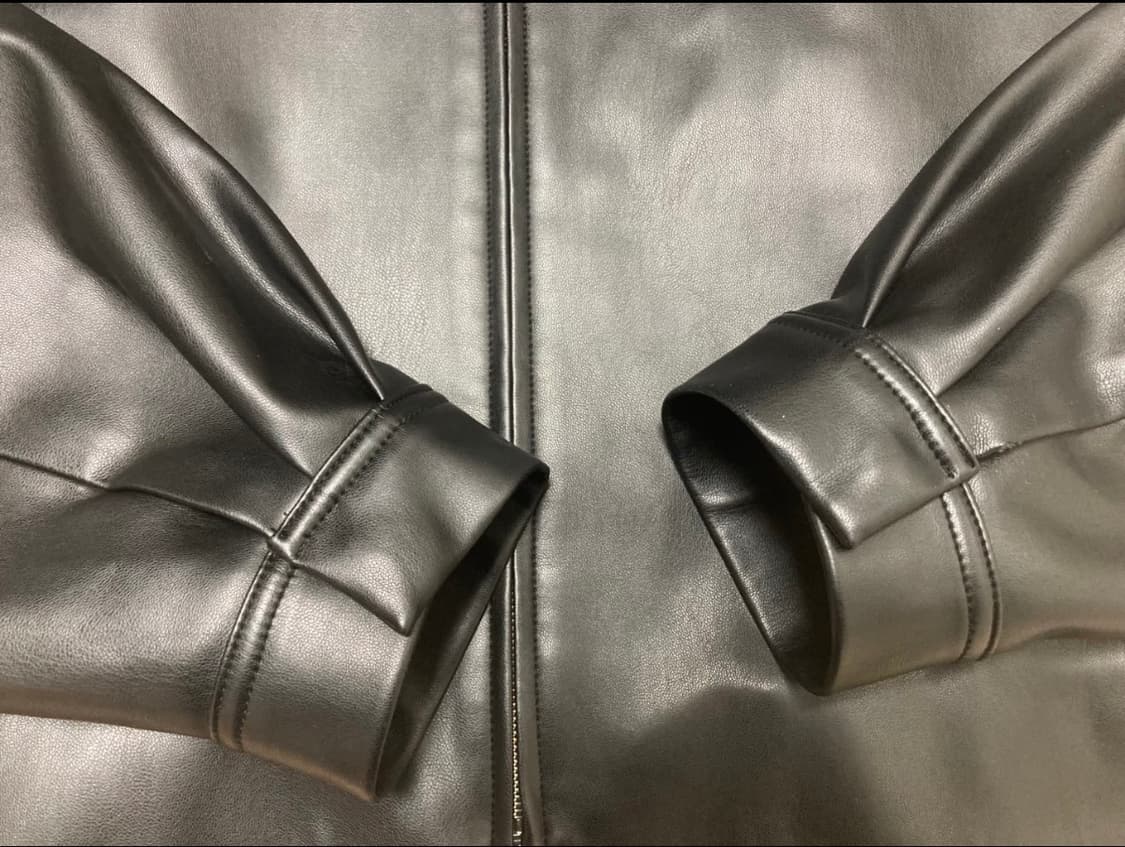 아모멘토 비건레더 크롭  블루종 상품이미지5