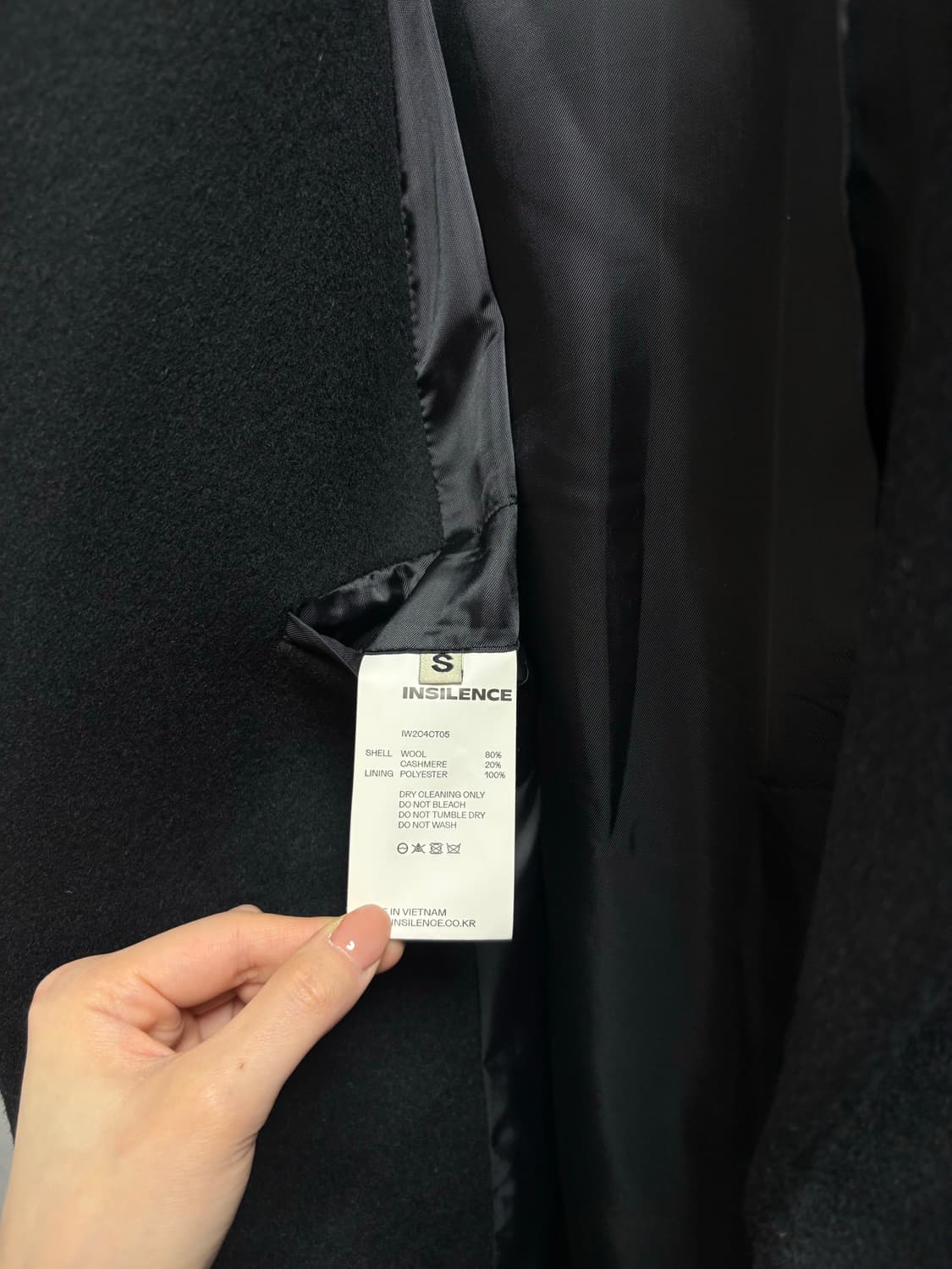 인사일런스우먼 캐시미어 터킹 싱글코트 상품이미지8