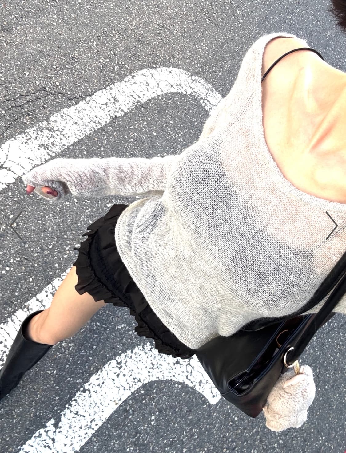 페일제이드 Hairy See-Through One Shoulder 니트 상품이미지1