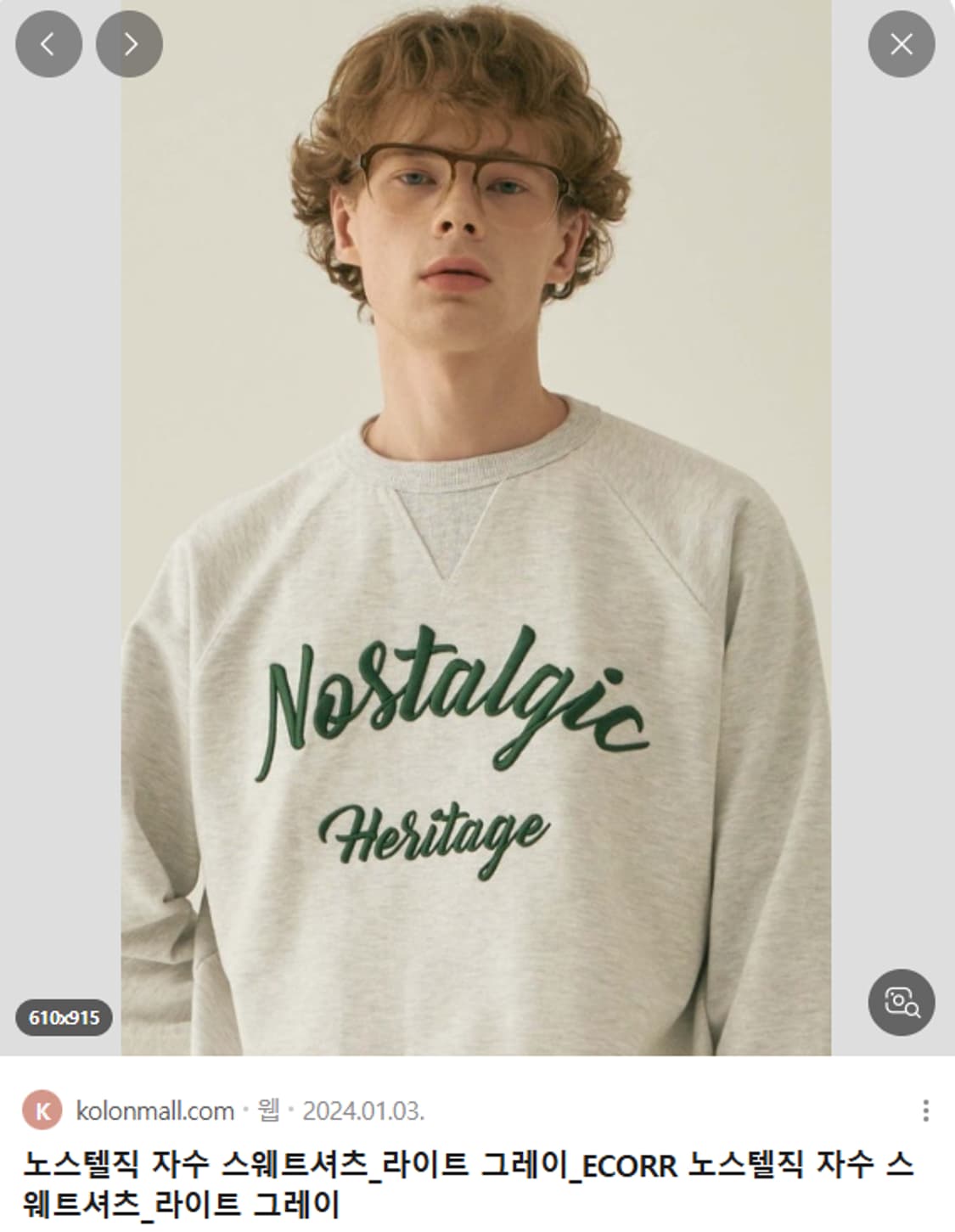 이코르 노스텔직 자수 스웨트 셔츠
 2사이즈[100정도 상품이미지7