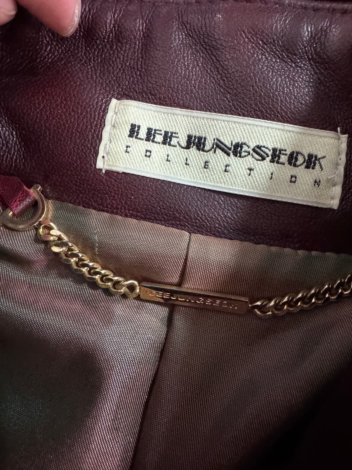 여성 빈티지 버건디 락시크 리얼 양가죽 자켓 44 상품이미지3