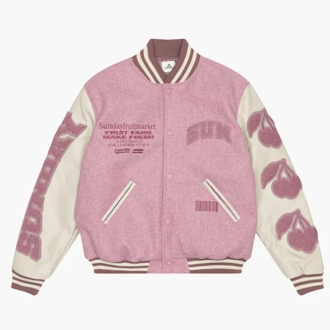 선데이후르츠마켓 바시티자켓 L 핑크 상품이미지9