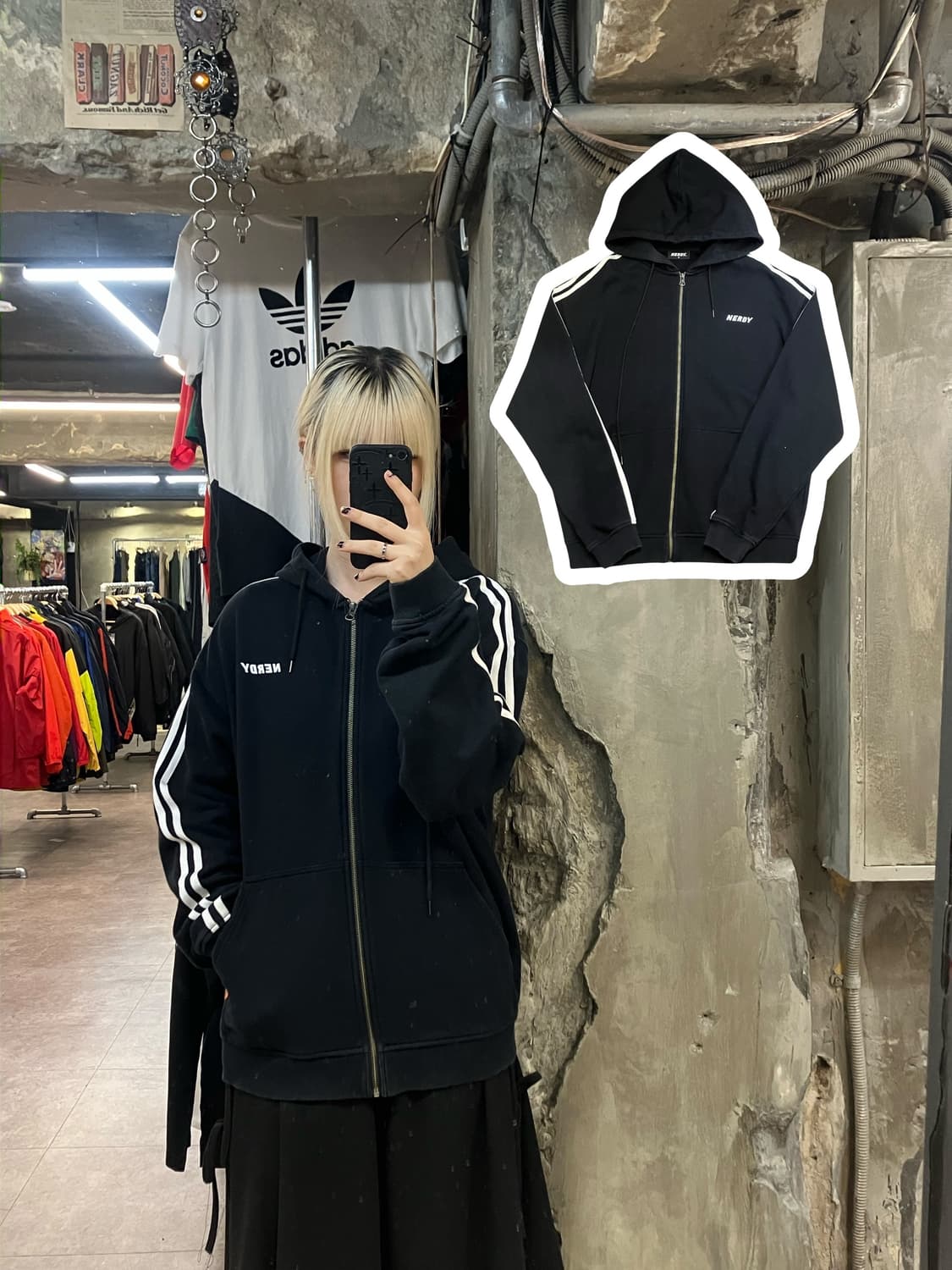 널디 후드집업 블랙 M  #csz2012 상품이미지1