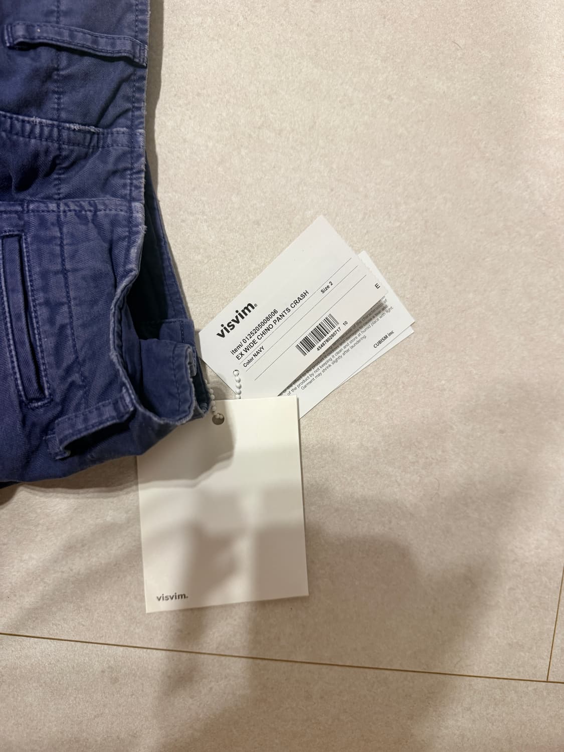 2) 비즈빔 25fw ex wide chino 네이비 상품이미지2