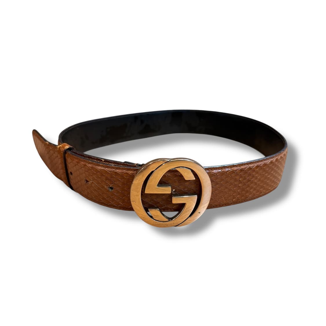 구찌 브라운 스네이크 엠보싱 가죽 인터로킹 GG 상품이미지2