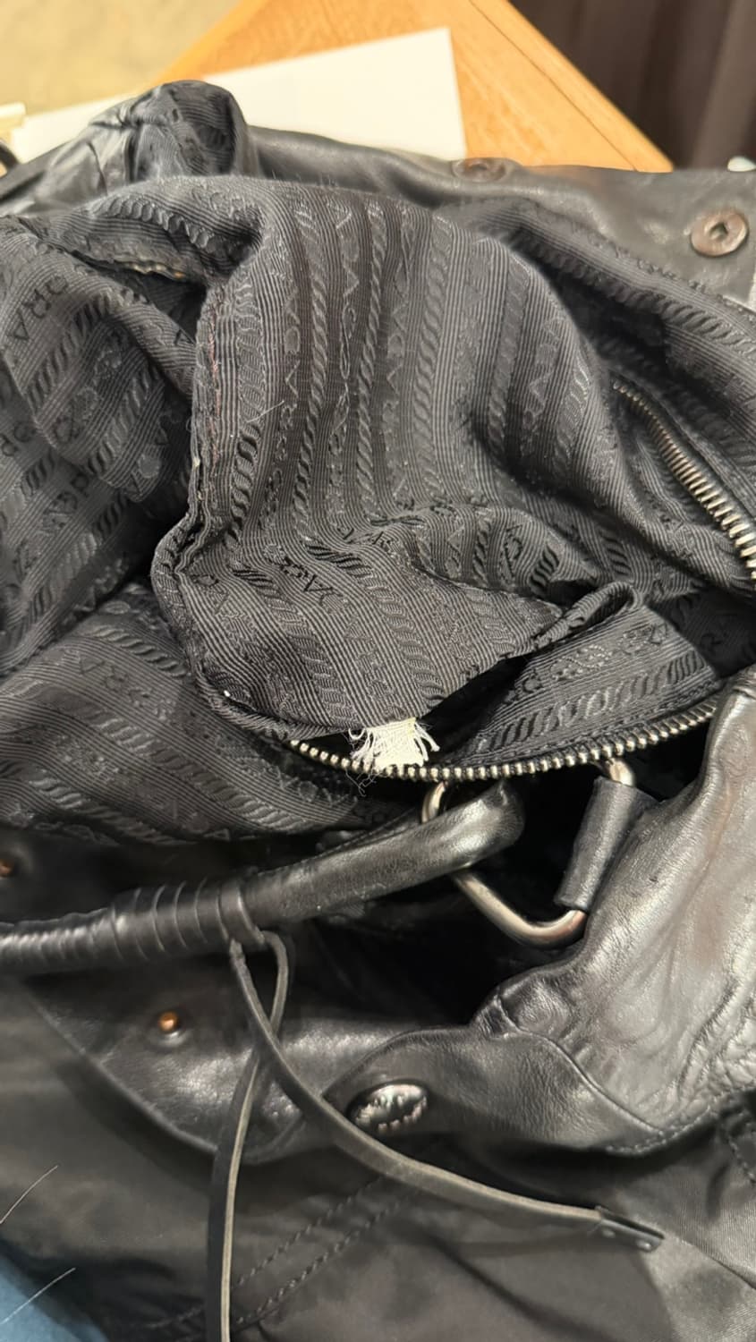 프라다 블랙 나일론 레더 호보백 상품이미지9