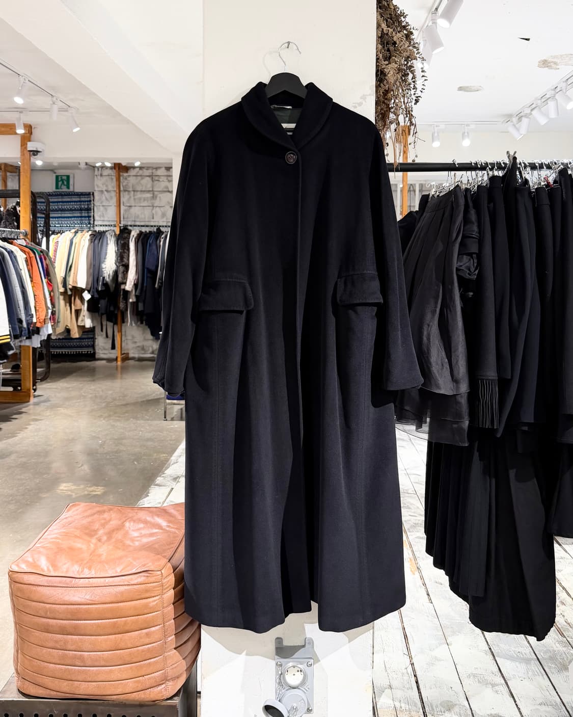 막스마라 블랙 원버튼 울 롱 코트 상품이미지1